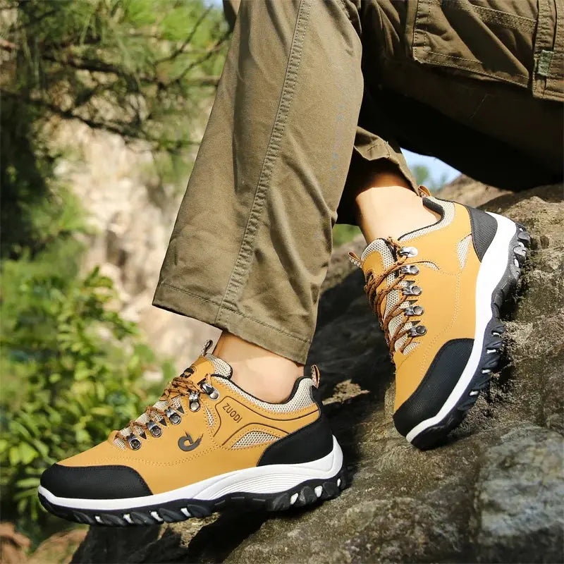Men's Leather Casual Sport Sneakers — Lightweight Walking Shoes The Glow Collective