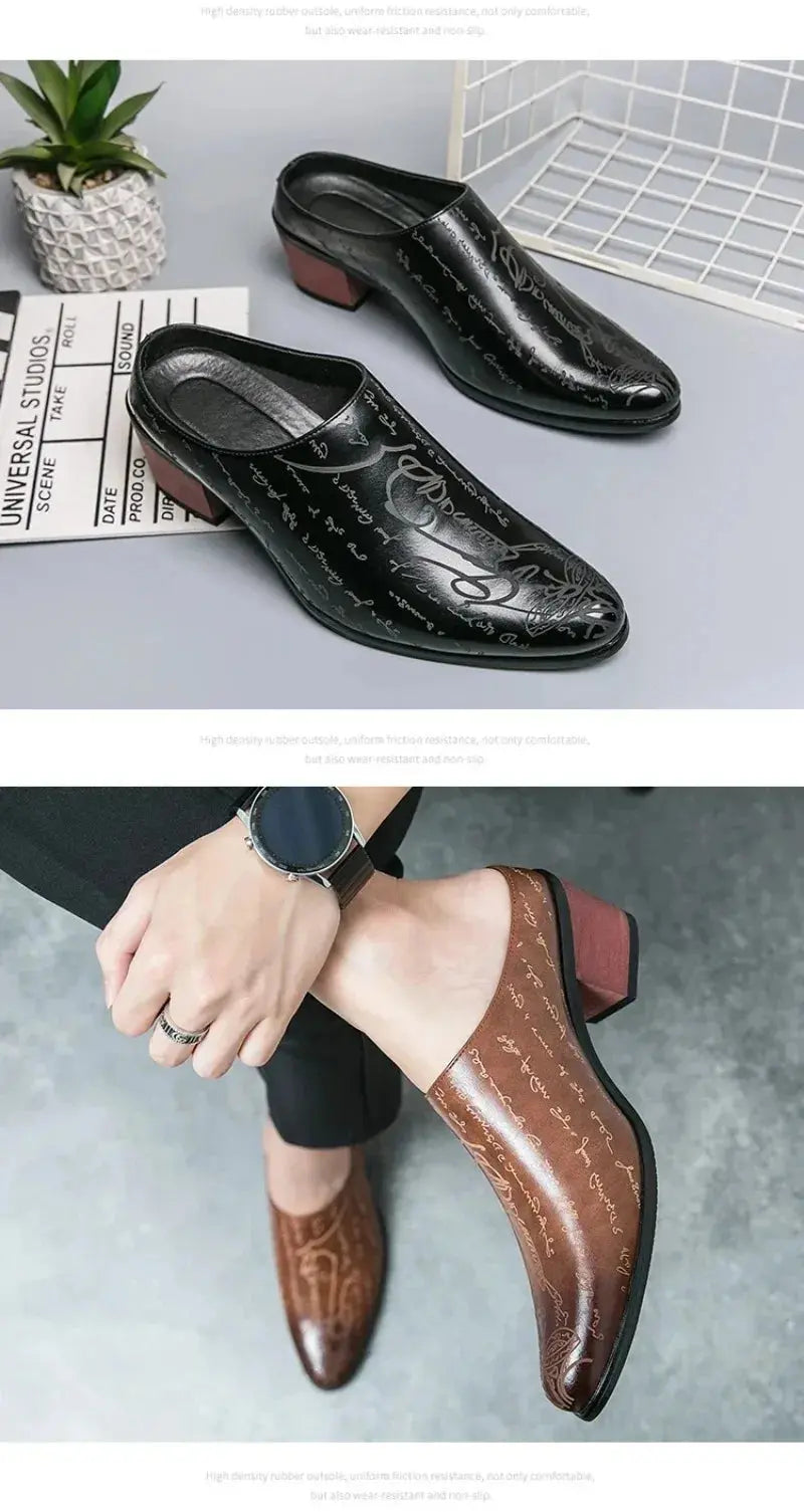 Men's Shoes High Quality Leather Casual Slippers Men Baotou Slippers Classic Slip-On Loafers Casual Leather Shoes Zapatos Hombre TrenLux Wear