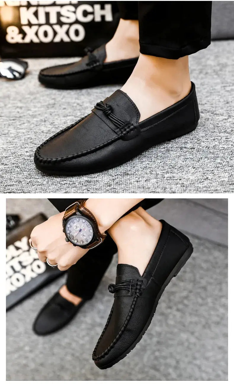 TrenLux Wear Men's Leather Slip-On Moccasin Comfortable Casual Driving Loafers TrenLux Wear