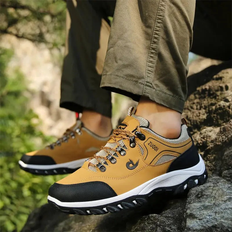 Men's Leather Casual Sport Sneakers — Lightweight Walking Shoes The Glow Collective
