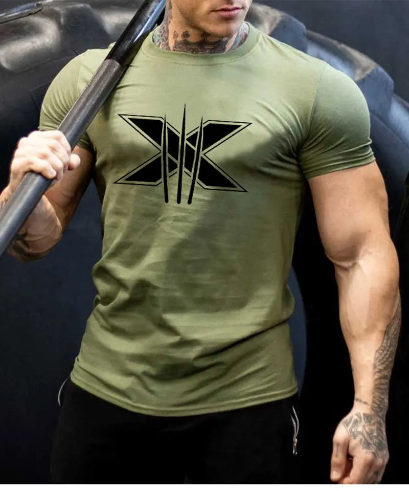 TrenLux Wear Men's Cotton-Elastane Bodybuilding Graphic Gym Streetwear T-Shirt