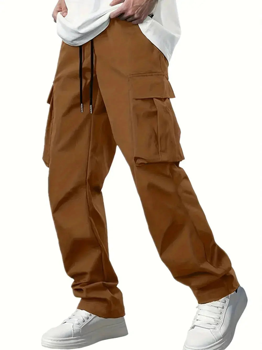 2025new men's workwear pants, European and American men's loose straight casual pants, men's workwear pocket pants Shop1103751257 Store