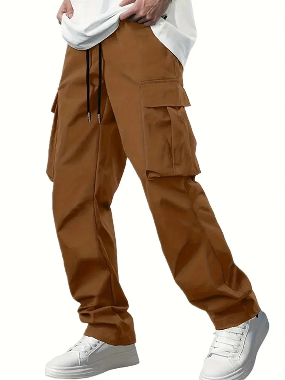 2025new men's workwear pants, European and American men's loose straight casual pants, men's workwear pocket pants Shop1103751257 Store
