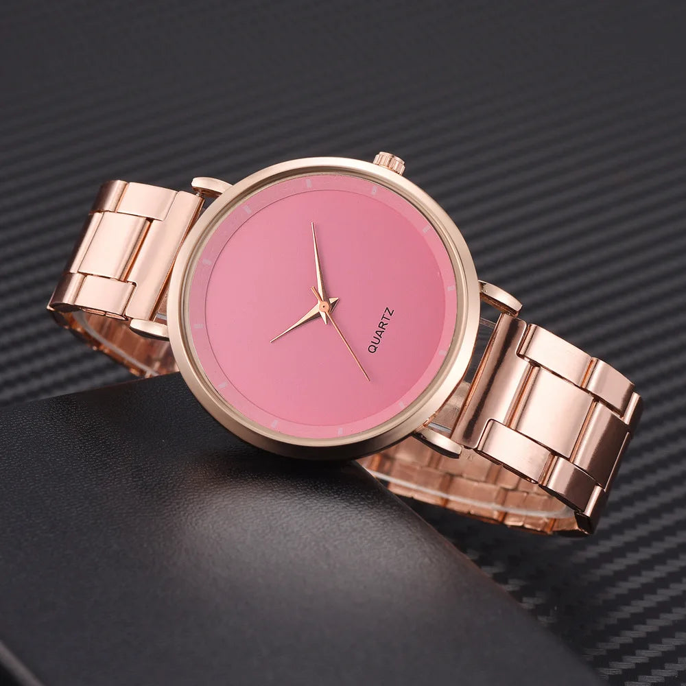 TrenLux Wear Women's Rose Gold Stainless Steel Fashion Business Quartz Wristwatch