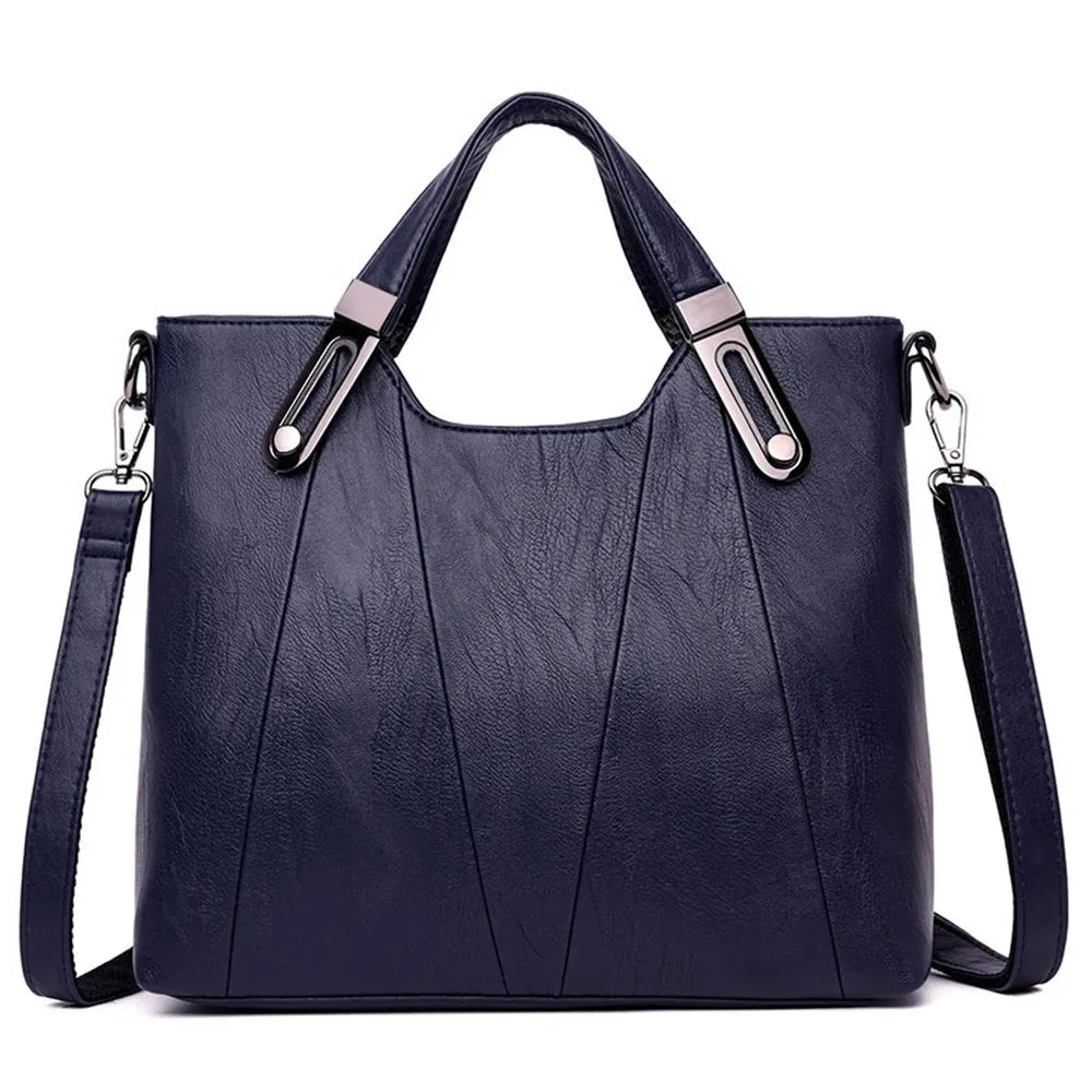 TrenLux Wear Women's Luxury PU Leather Multi-Pocket Crossbody Shoulder & Tote Handbag