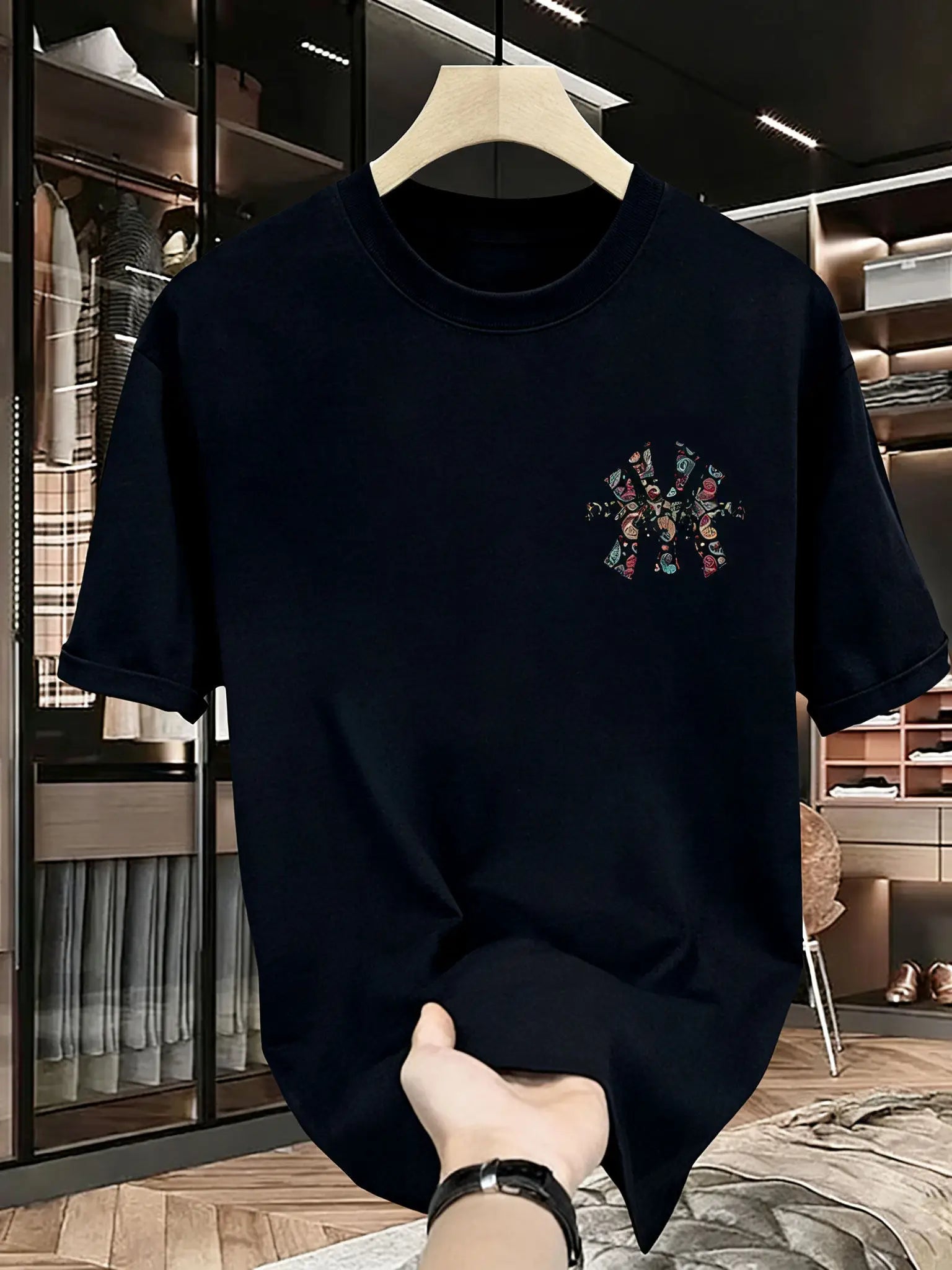 TrenLux Wear Men's 100% Cotton Loose-Fit Printed Breathable Summer T-Shirt