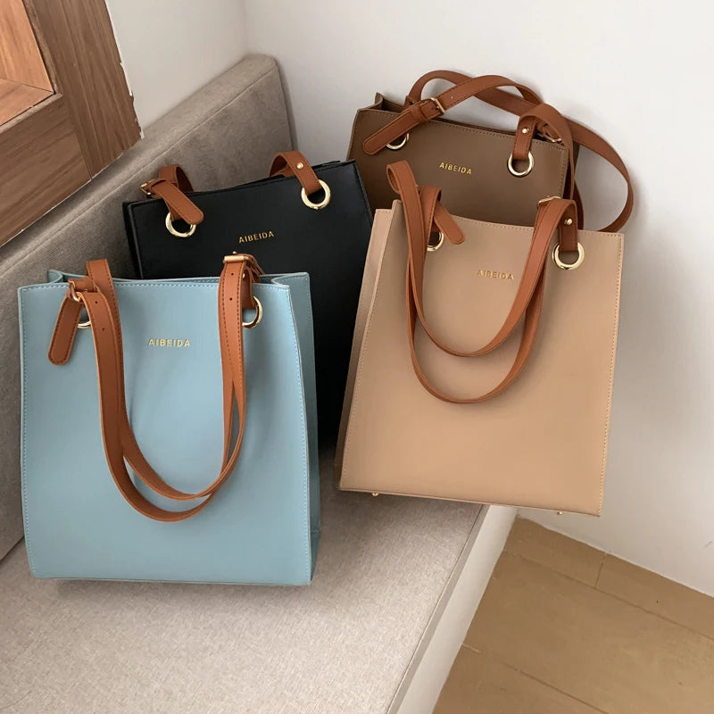 TrenLux Wear Women's Large Designer PU Leather Top Handle Shoulder Tote Handbag