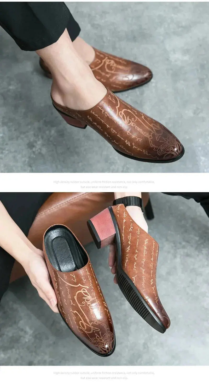 Men's Shoes High Quality Leather Casual Slippers Men Baotou Slippers Classic Slip-On Loafers Casual Leather Shoes Zapatos Hombre TrenLux Wear