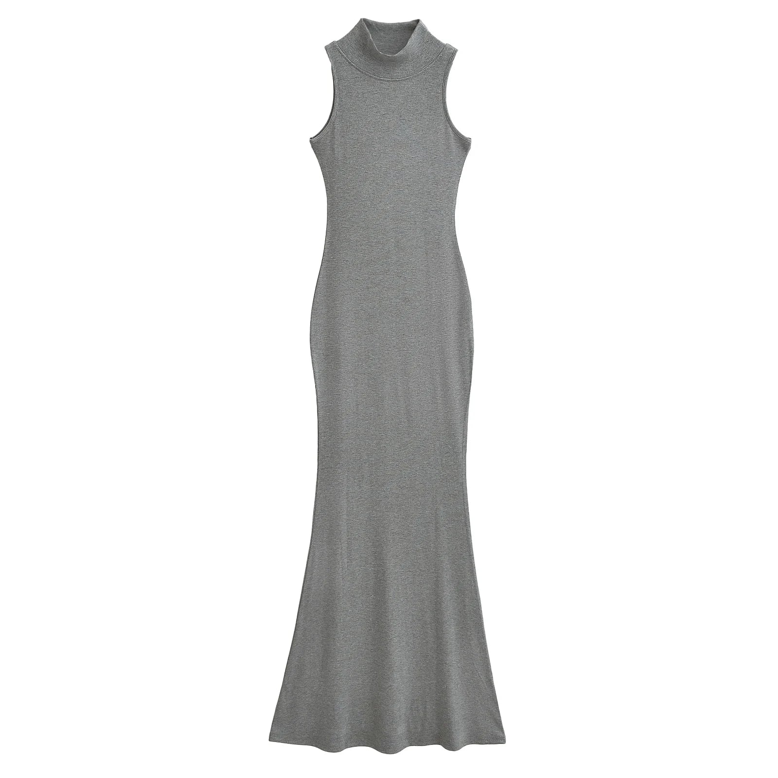 TrenLux Wear Women's Knit Turtleneck Bodycon Ankle-Length Maxi Dress