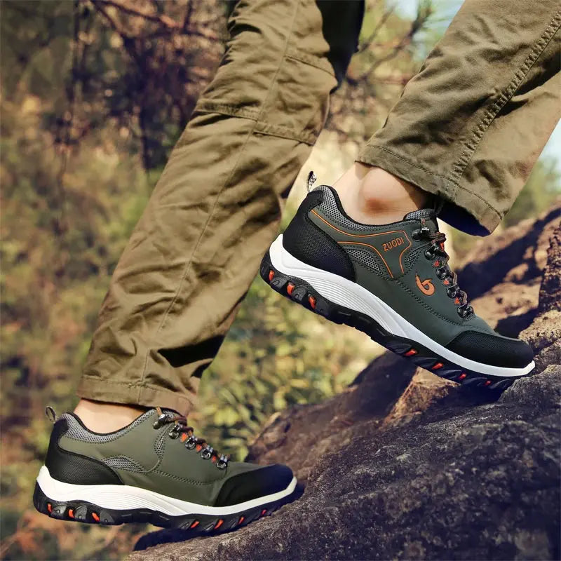 Men's Leather Casual Sport Sneakers — Lightweight Walking Shoes The Glow Collective