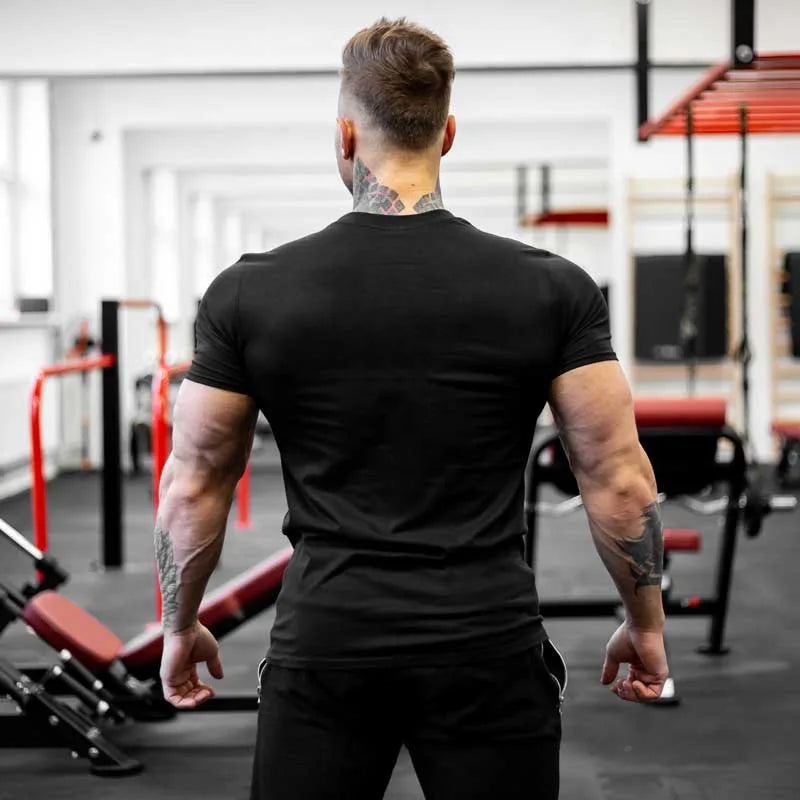 TrenLux Wear Men's Cotton-Elastane Bodybuilding Graphic Gym Streetwear T-Shirt