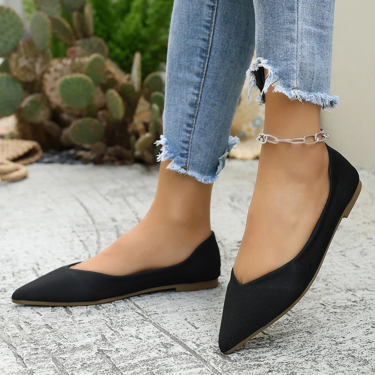 TrenLux Wear Women's Plus Size Lightweight Slip-On Ballet Flat Comfortable Work Shoes