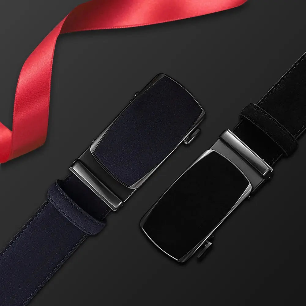 Men's Genuine Leather Belt — Automatic Buckle Adjustable Business Waistband (28–46") TrenLux Wear
