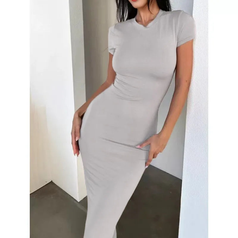 TrenLux Wear Women's Polyester-Elastane Long Sleeve Bodycon Floor-Length Evening Dress