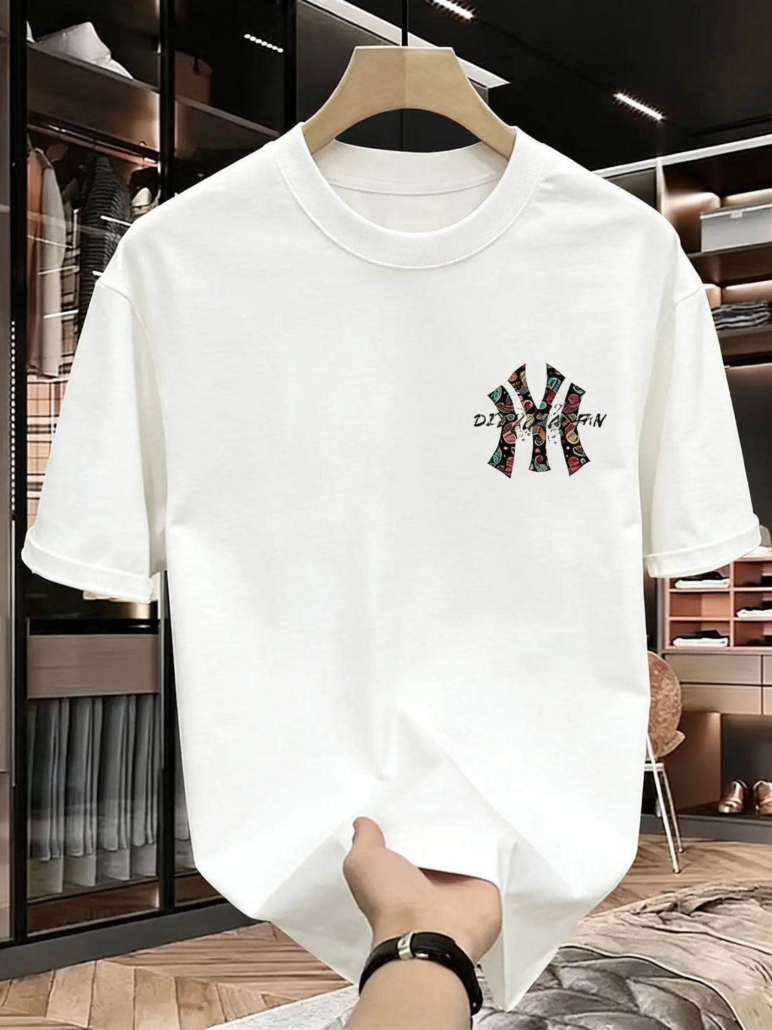 TrenLux Wear Men's 100% Cotton Loose-Fit Printed Breathable Summer T-Shirt