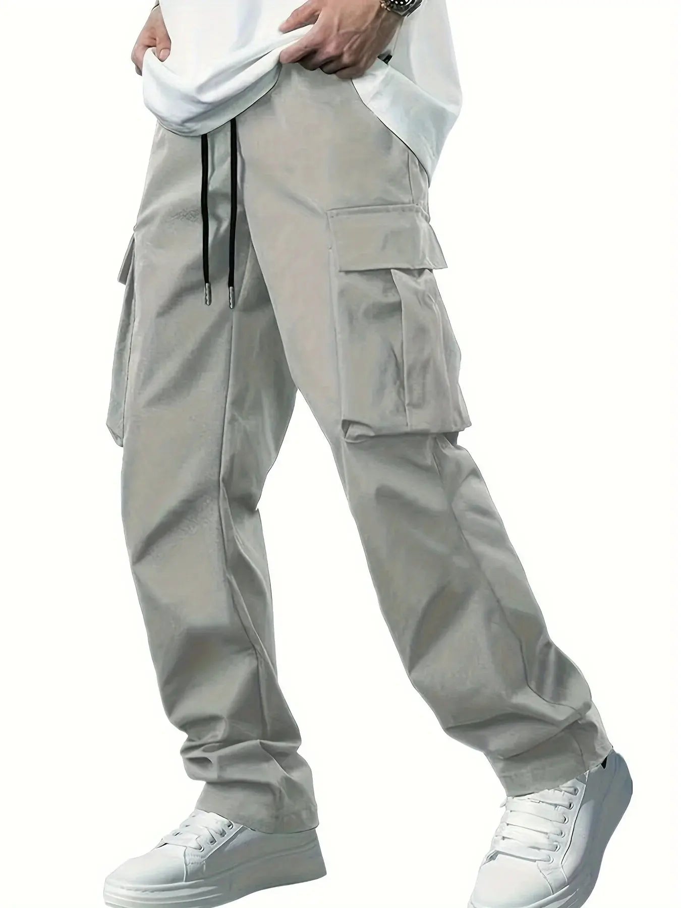 2025new men's workwear pants, European and American men's loose straight casual pants, men's workwear pocket pants Shop1103751257 Store