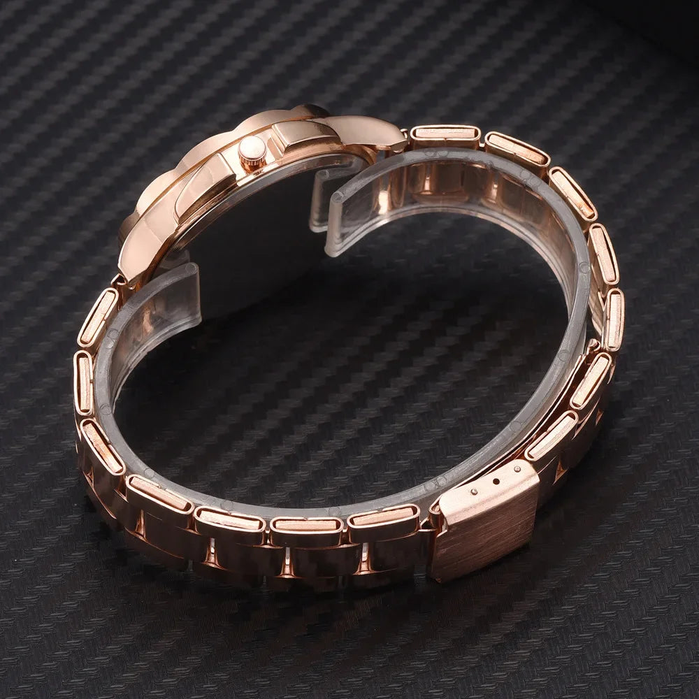 TrenLux Wear Women's Rose Gold Stainless Steel Fashion Business Quartz Wristwatch