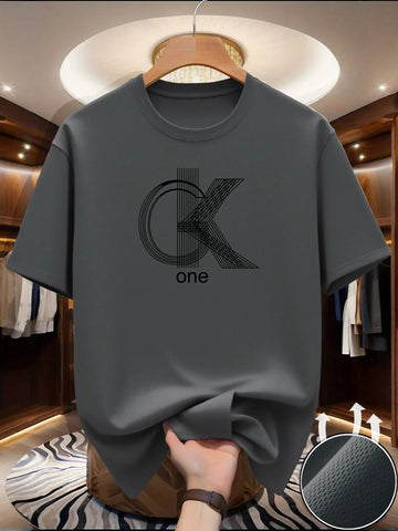 TrenLux Wear Men's Polyester Knit Graphic Print Crew Neck Casual T-Shirt