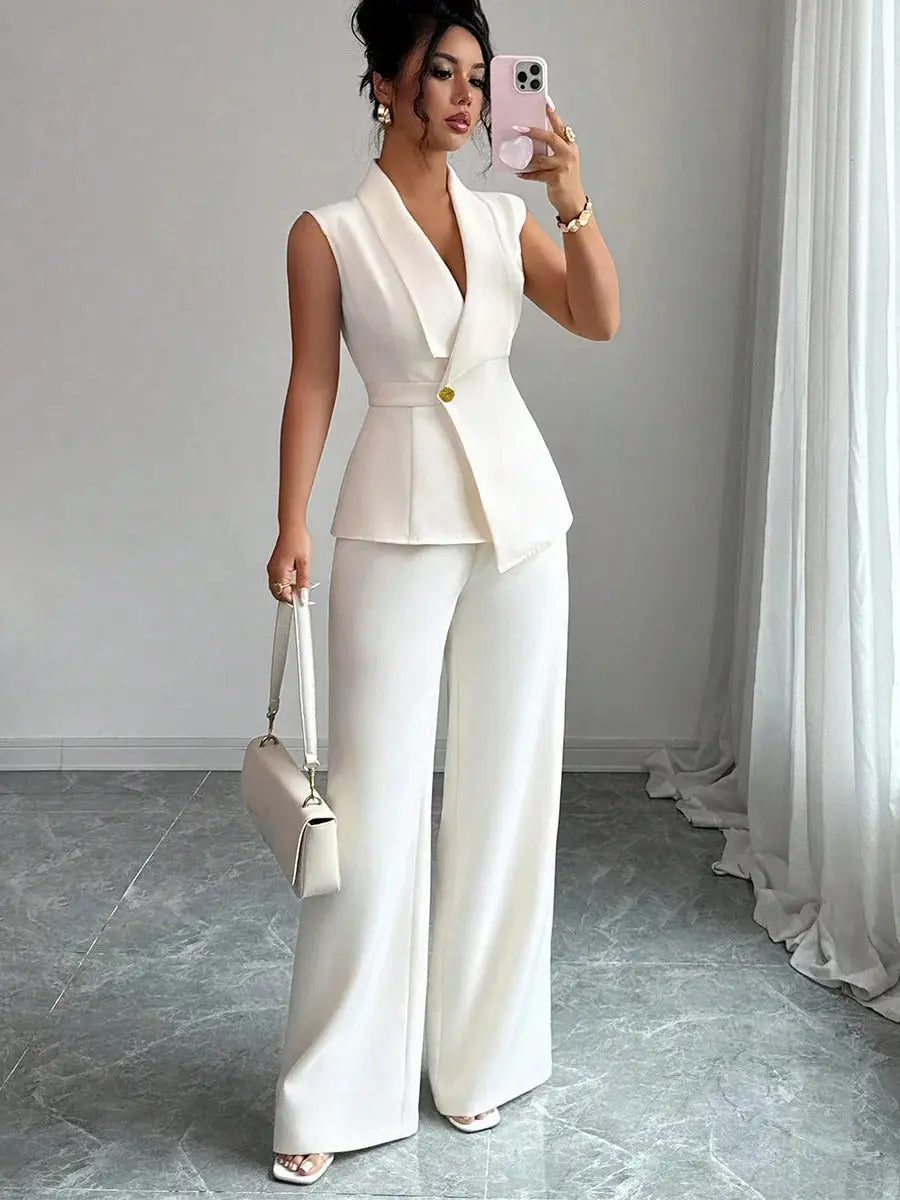 Trenluxwear Women's spring 2 Piece sleeveless Suit TrenLux Wear