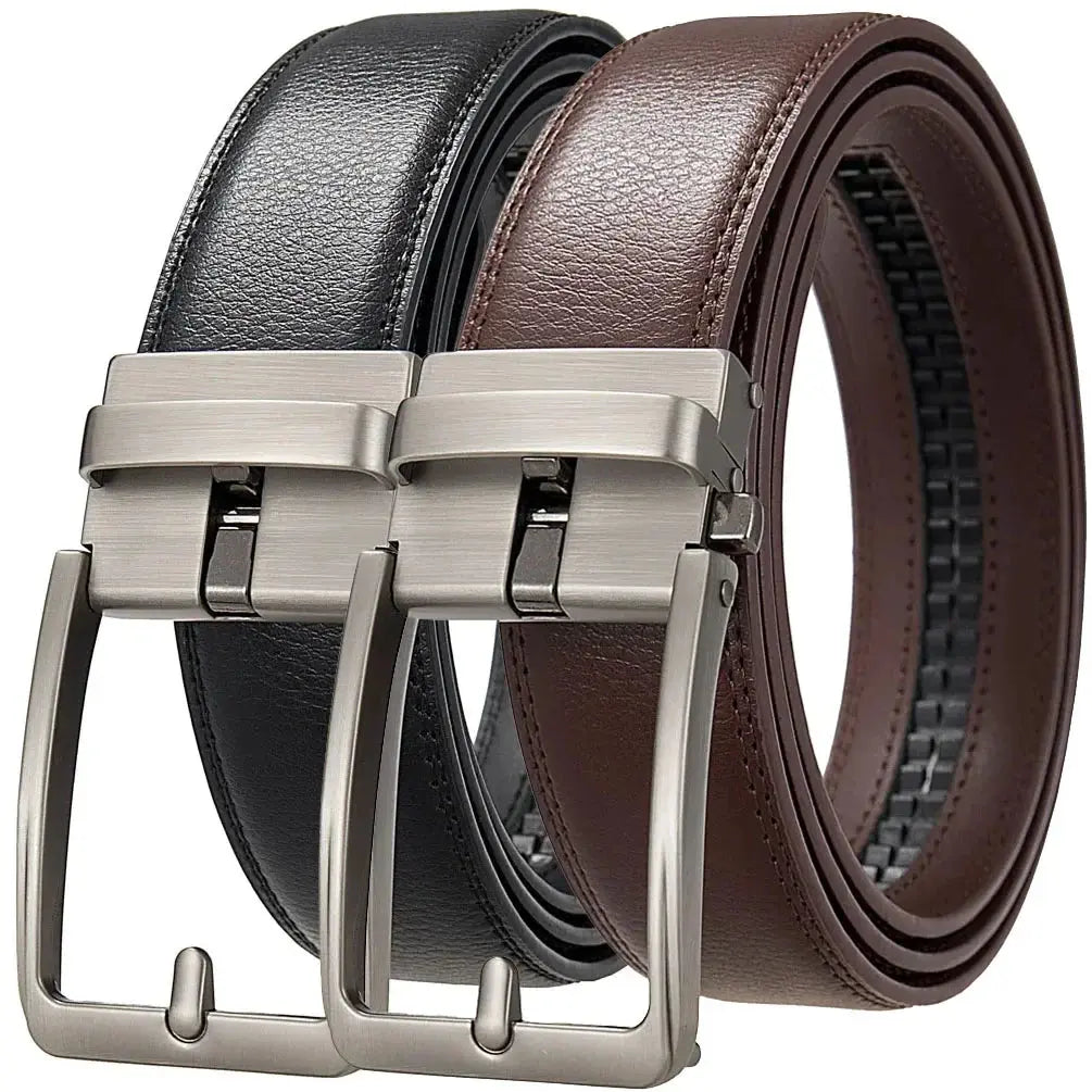 Men's Genuine Leather Belt — Automatic Buckle Luxury Designer Jeans Waistband TrenLux Wear