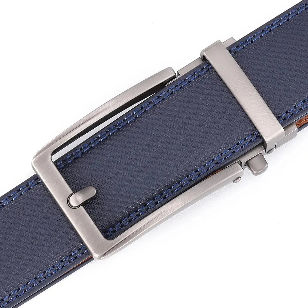 Men's Leather Belt — Automatic Buckle Carbon Fibre Pattern Luxury Strap TrenLux Wear
