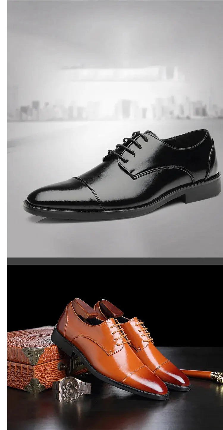 New Business Formal Men's Leather Shoes British Style Plus Size Men's Leather Shoes Foreign Trade Men's Leather Shoes Taobao TrenLux Wear