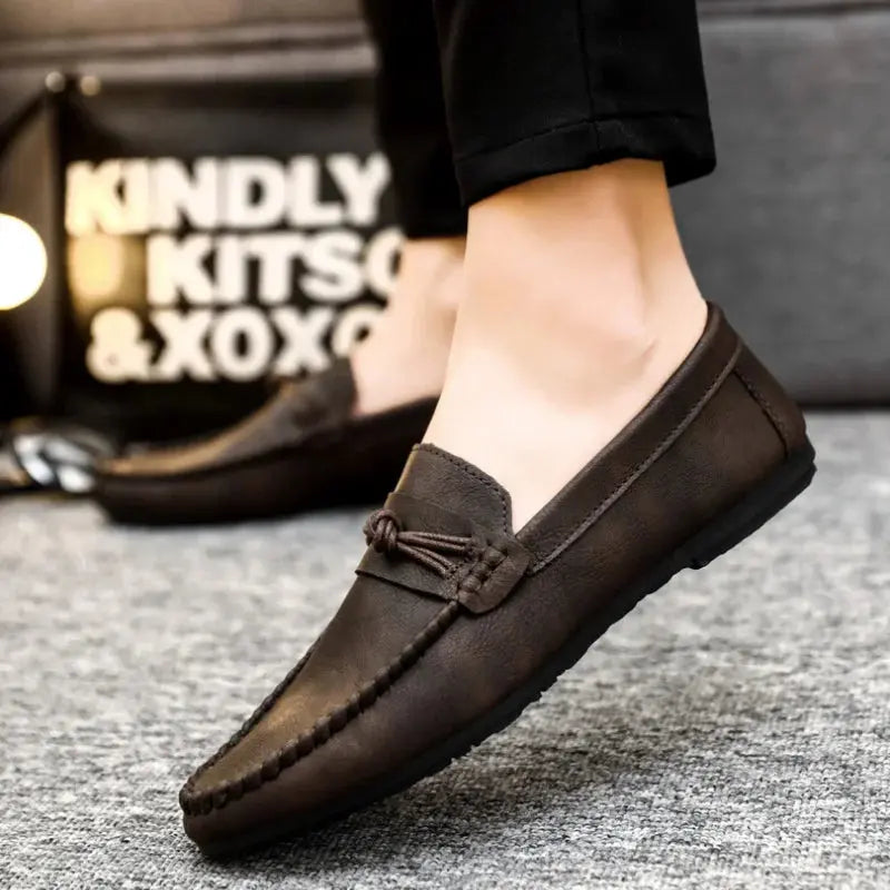 TrenLux Wear Men's Leather Slip-On Moccasin Comfortable Casual Driving Loafers TrenLux Wear