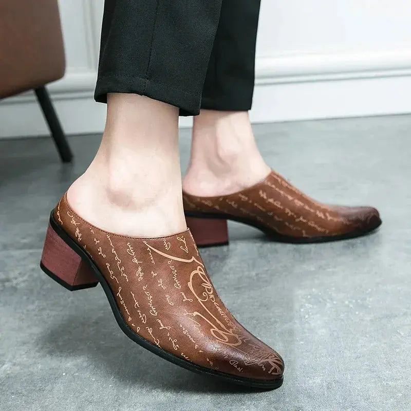 Men's Shoes High Quality Leather Casual Slippers Men Baotou Slippers Classic Slip-On Loafers Casual Leather Shoes Zapatos Hombre TrenLux Wear