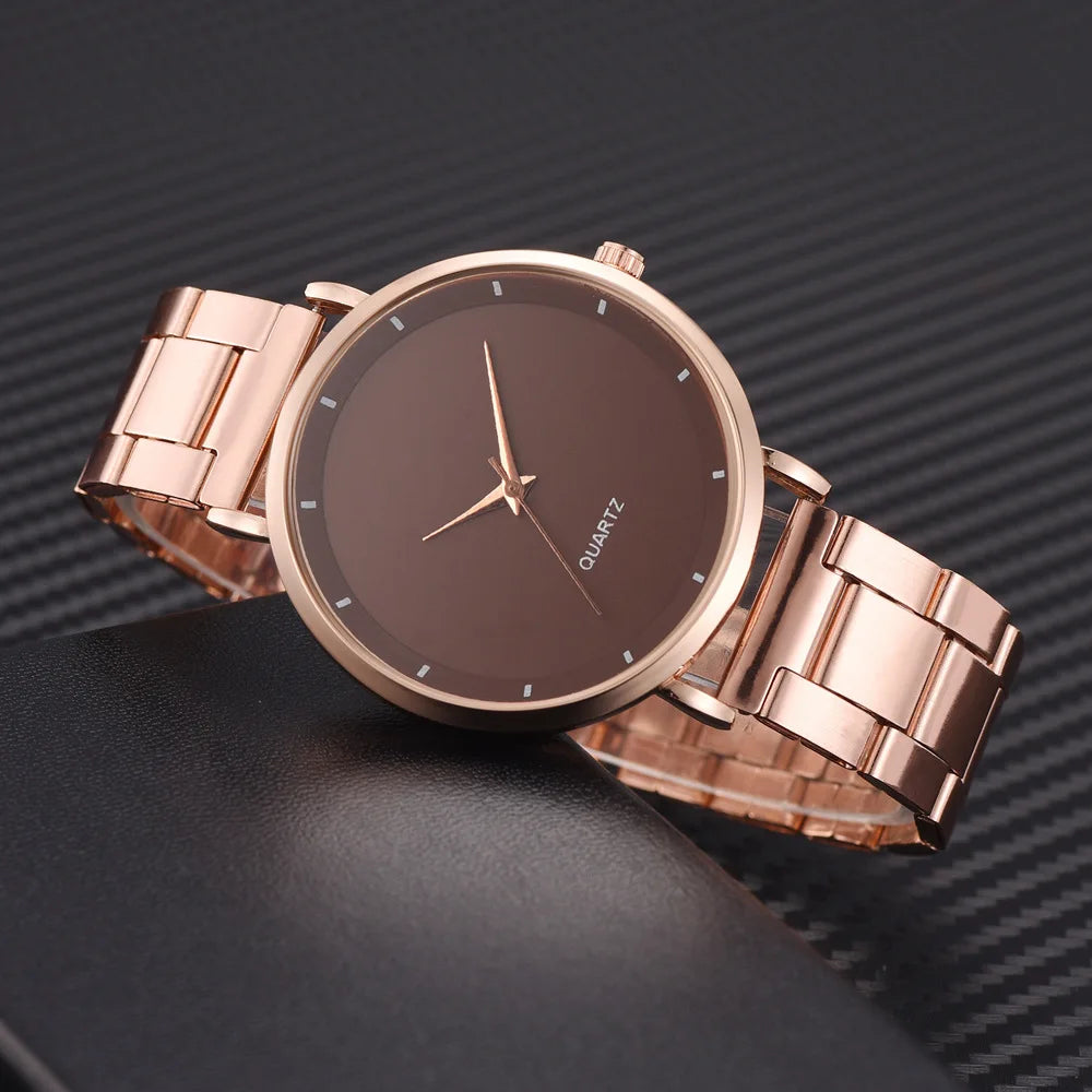 TrenLux Wear Women's Rose Gold Stainless Steel Fashion Business Quartz Wristwatch