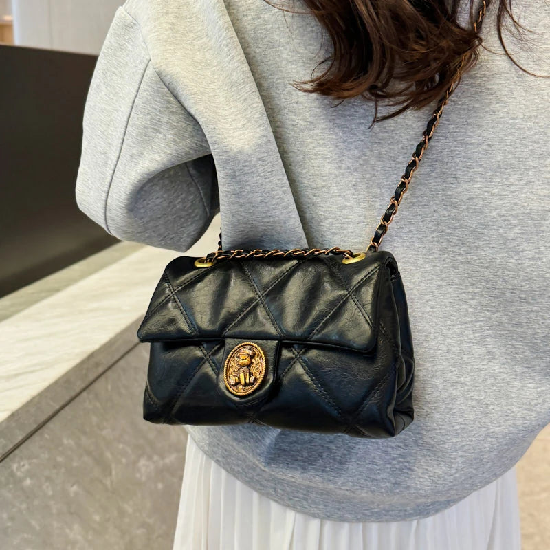 TrenLux Wear Women's Luxury Lingge Pattern PU Leather Designer Underarm Crossbody Shoulder Handbag