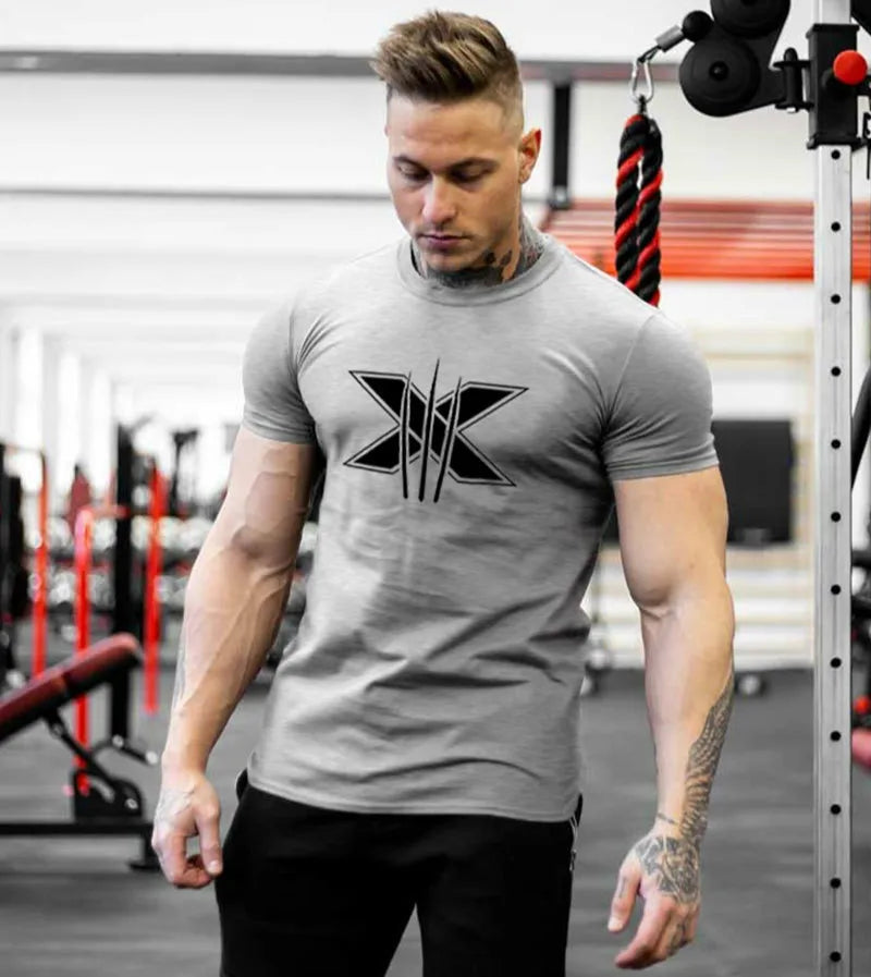 TrenLux Wear Men's Cotton-Elastane Bodybuilding Graphic Gym Streetwear T-Shirt