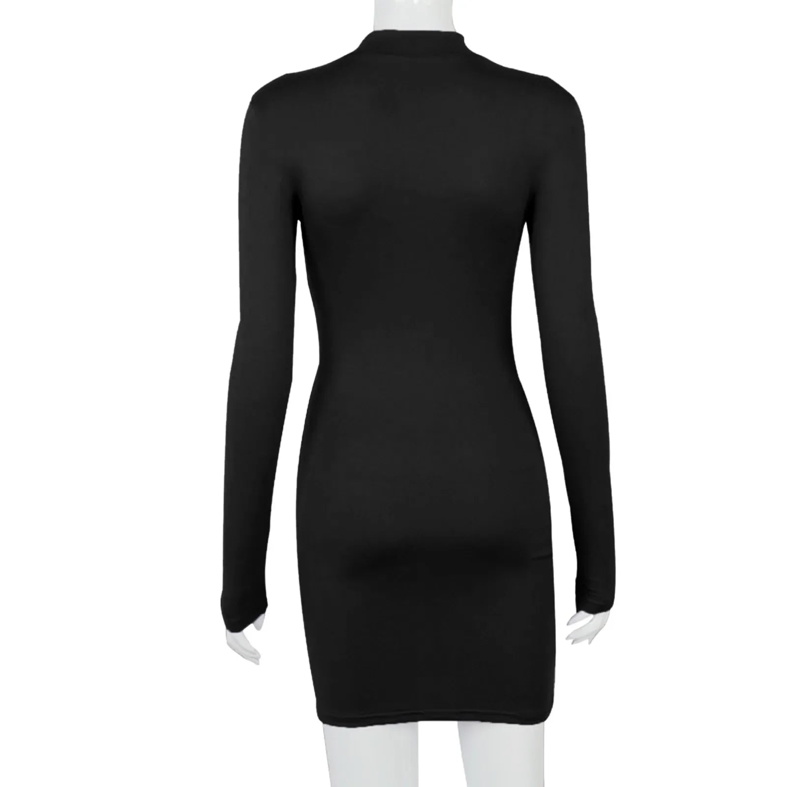 TrenLux Wear Women's Polyester-Spandex Drawstring O-Neck Bodycon Dress