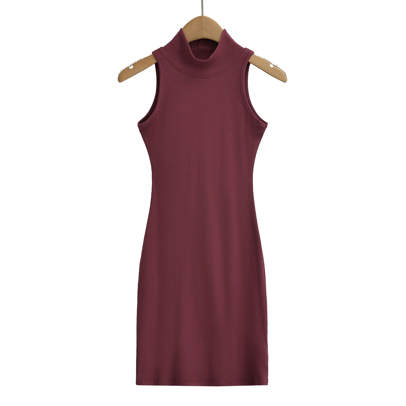 TrenLux Wear Women's Knit Turtleneck Bodycon Ankle-Length Maxi Dress