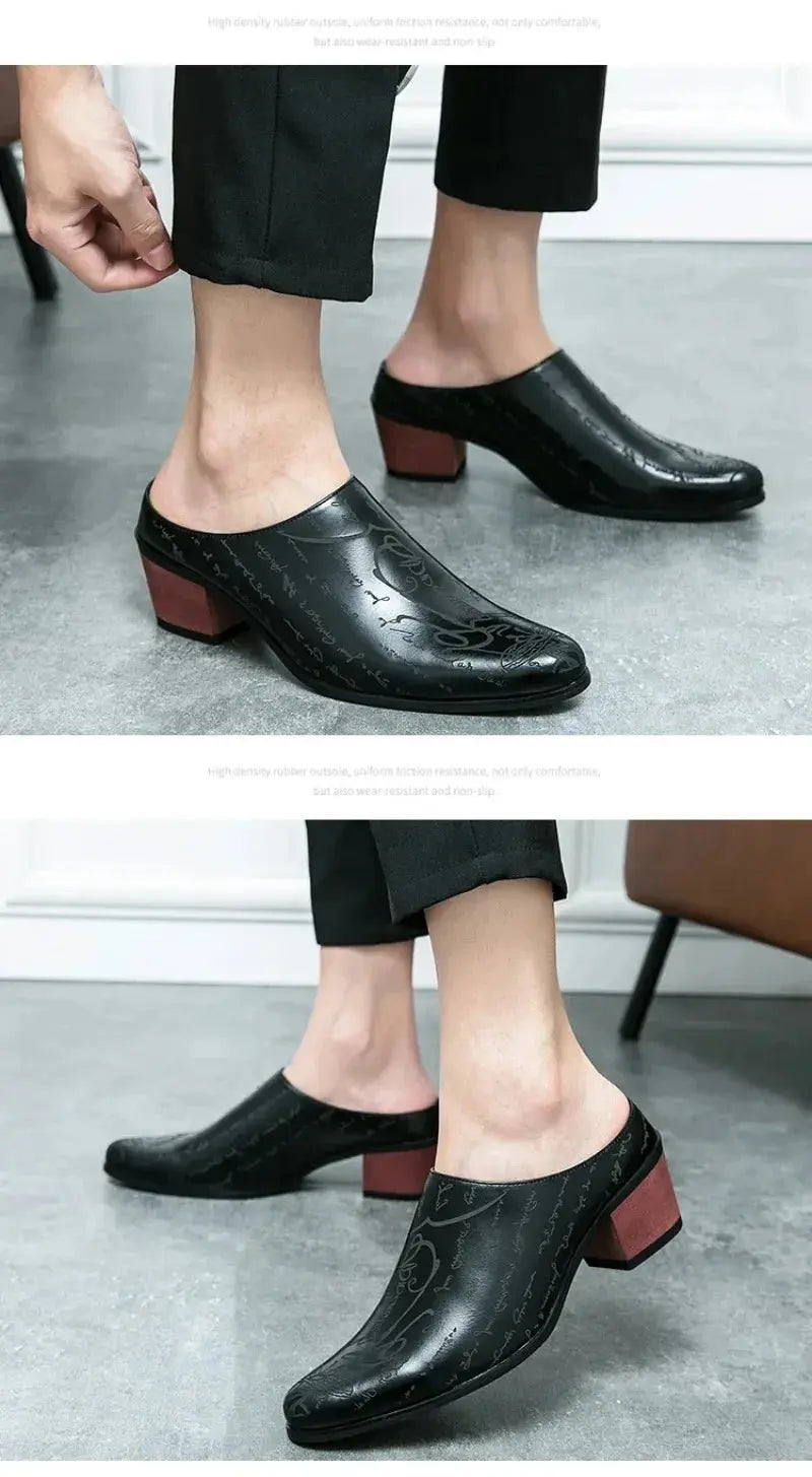 Men's Shoes High Quality Leather Casual Slippers Men Baotou Slippers Classic Slip-On Loafers Casual Leather Shoes Zapatos Hombre TrenLux Wear