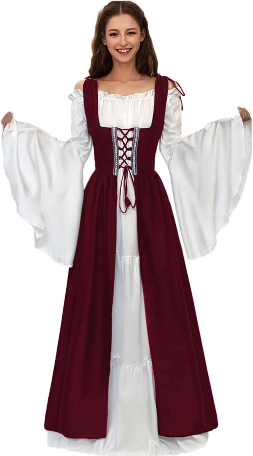 TrenLux Wear Women's Polyester Medieval Renaissance Faire Costume Dress