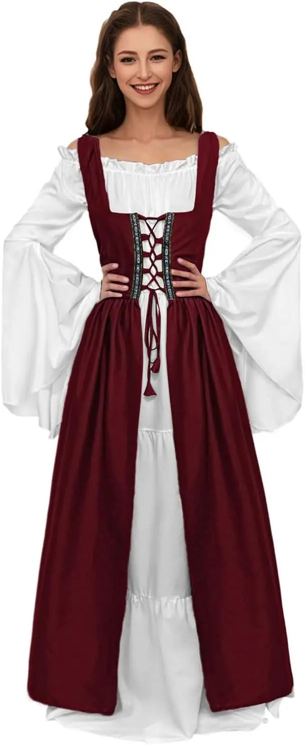 TrenLux Wear Women's Polyester Medieval Renaissance Faire Costume Dress