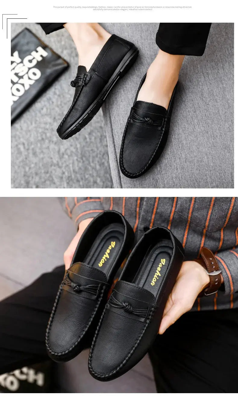 TrenLux Wear Men's Leather Slip-On Moccasin Comfortable Casual Driving Loafers TrenLux Wear