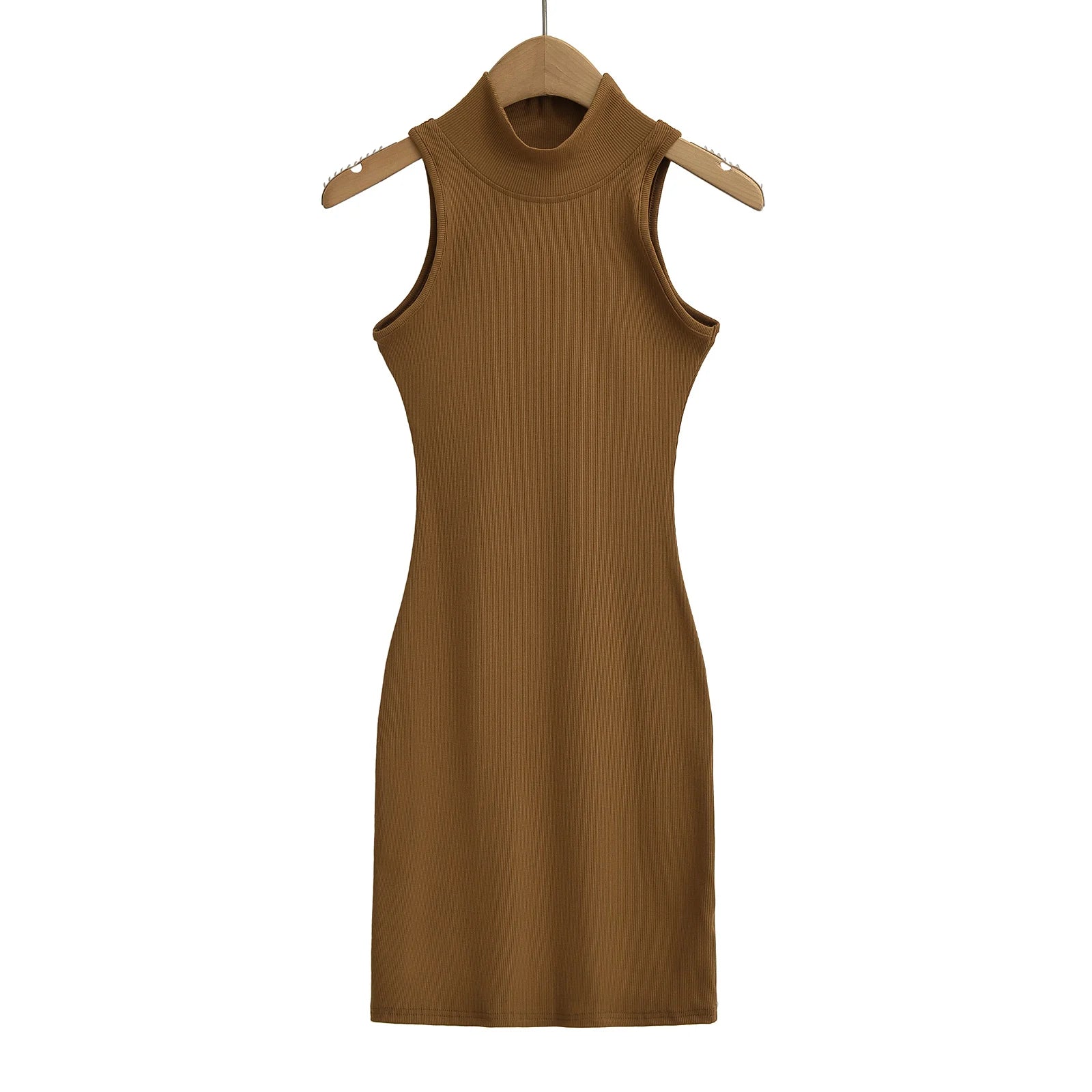 TrenLux Wear Women's Knit Turtleneck Bodycon Ankle-Length Maxi Dress