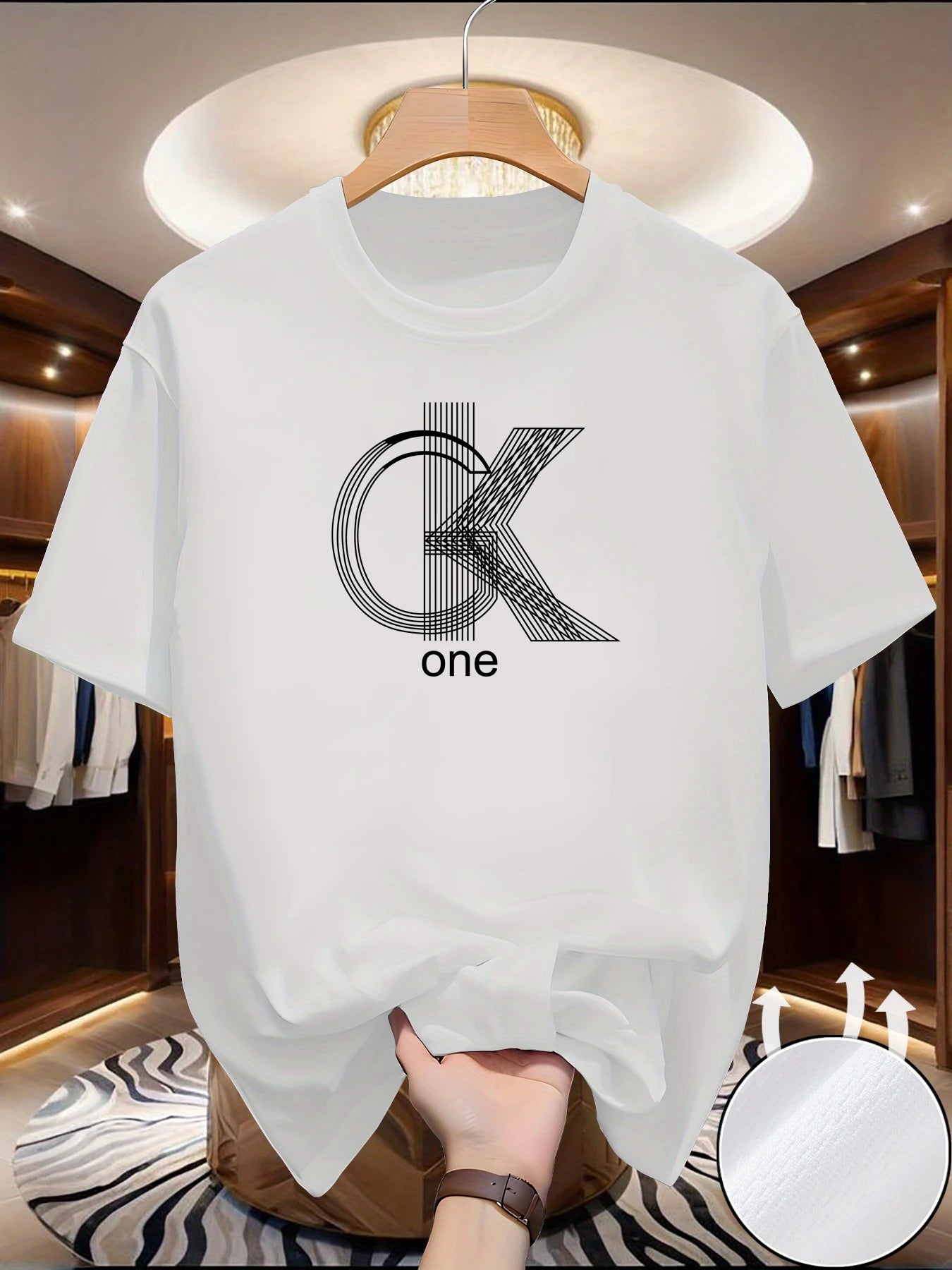 TrenLux Wear Men's Polyester Knit Graphic Print Crew Neck Casual T-Shirt