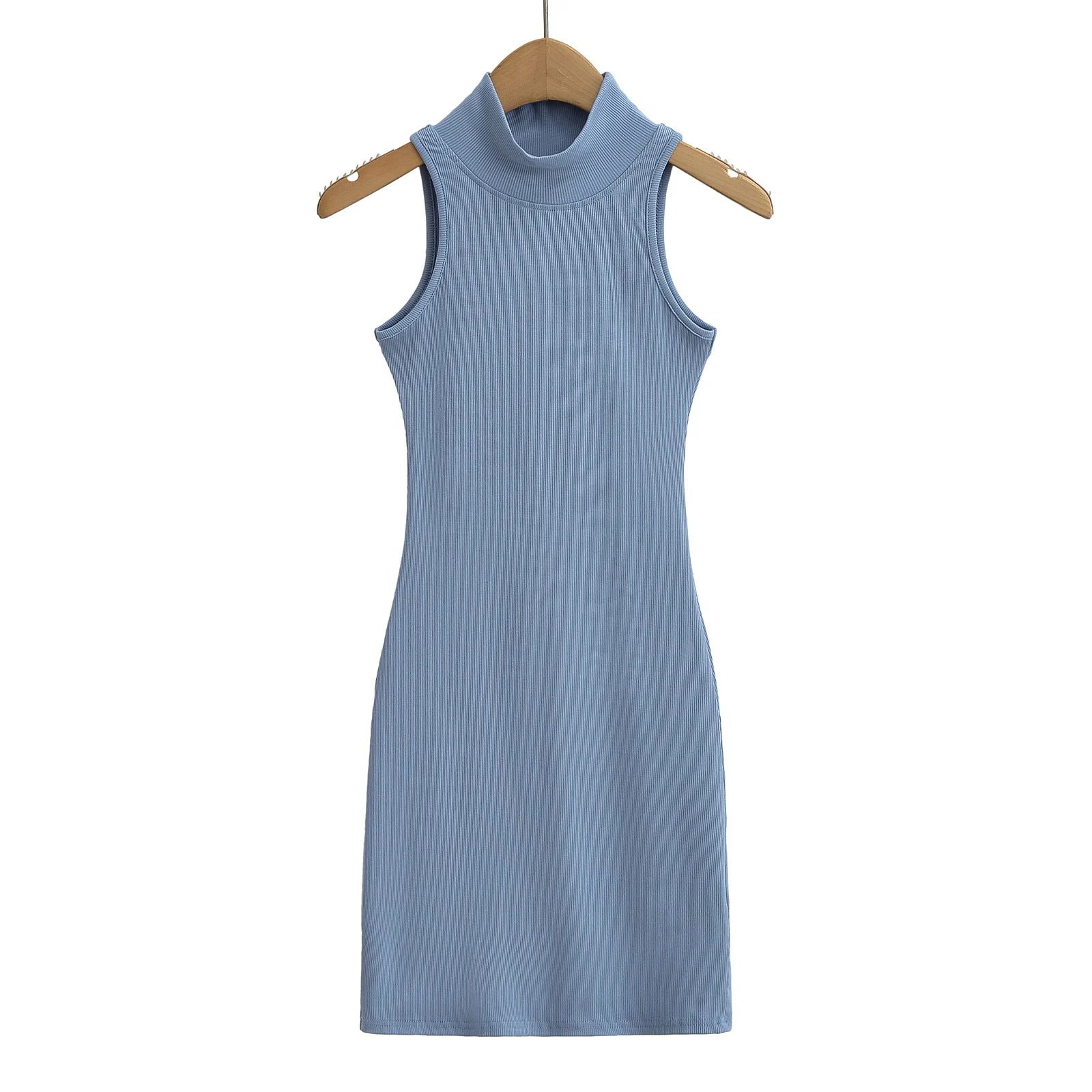 TrenLux Wear Women's Knit Turtleneck Bodycon Ankle-Length Maxi Dress
