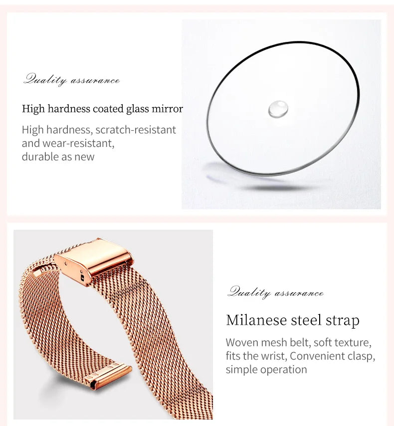 TrenLux Wear OLEVS Women's Rose Gold Luxury Stainless Steel Bracelet Quartz Gift Set