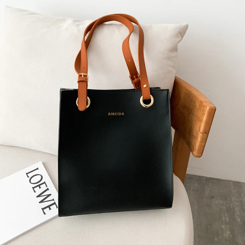 TrenLux Wear Women's Large Designer PU Leather Top Handle Shoulder Tote Handbag