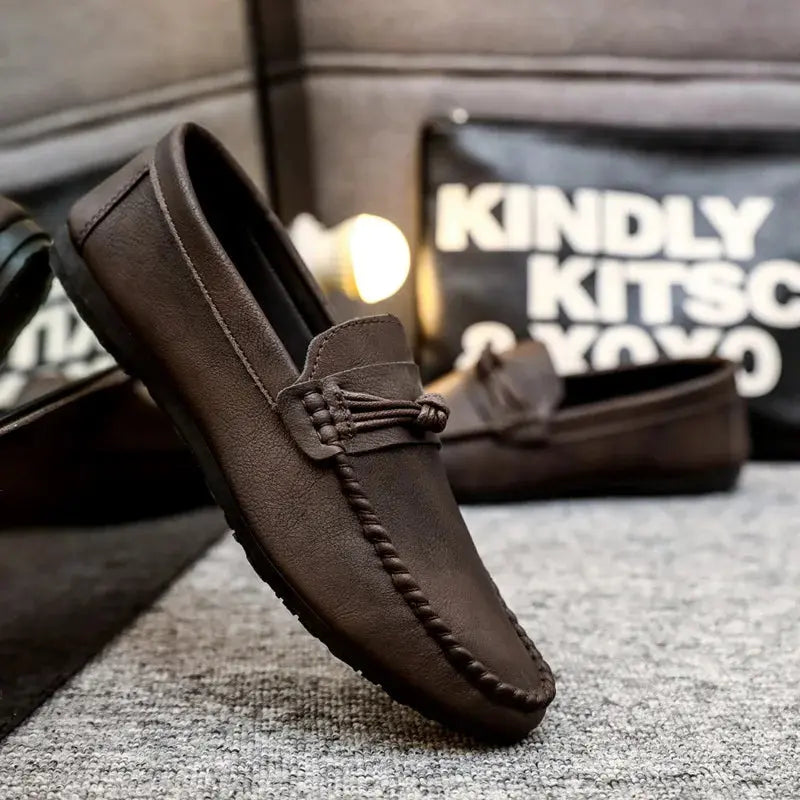 TrenLux Wear Men's Leather Slip-On Moccasin Comfortable Casual Driving Loafers TrenLux Wear