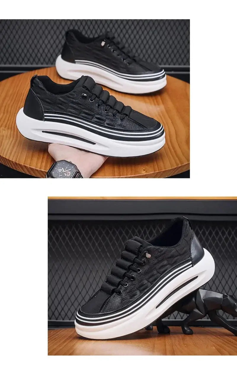 TrenLux Wear Men's Non-Slip Platform Breathable Lace-Up Casual Loafer Sneakers TrenLux Wear