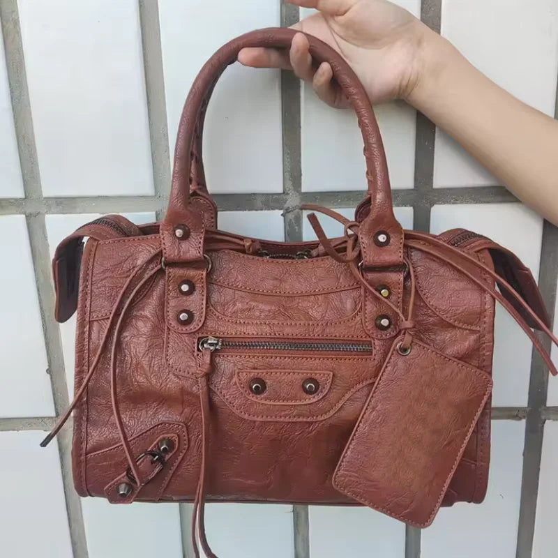 TrenLux Wear Women's Motorcycle Hobo High Capacity Luxury Travel Crossbody Shoulder Bag 2026