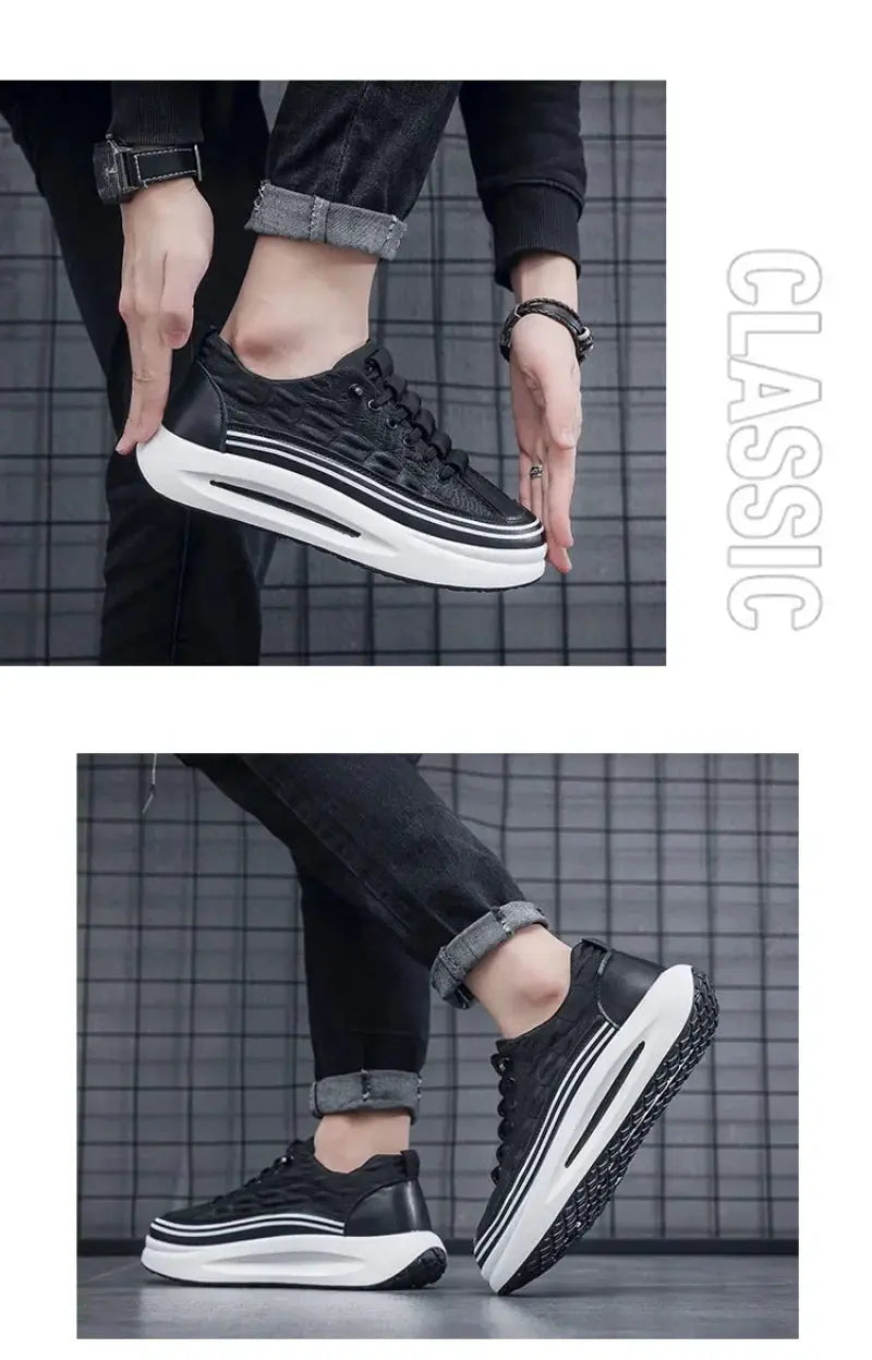 TrenLux Wear Men's Non-Slip Platform Breathable Lace-Up Casual Loafer Sneakers TrenLux Wear
