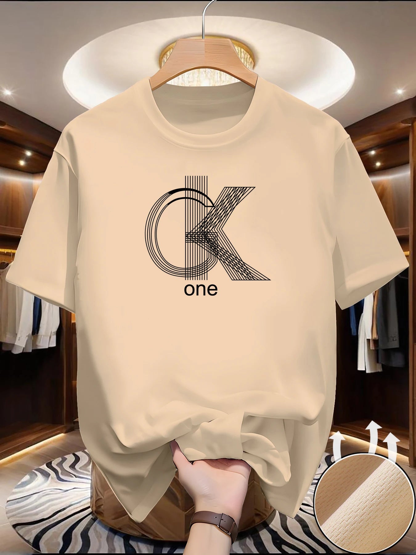 TrenLux Wear Men's Polyester Knit Graphic Print Crew Neck Casual T-Shirt