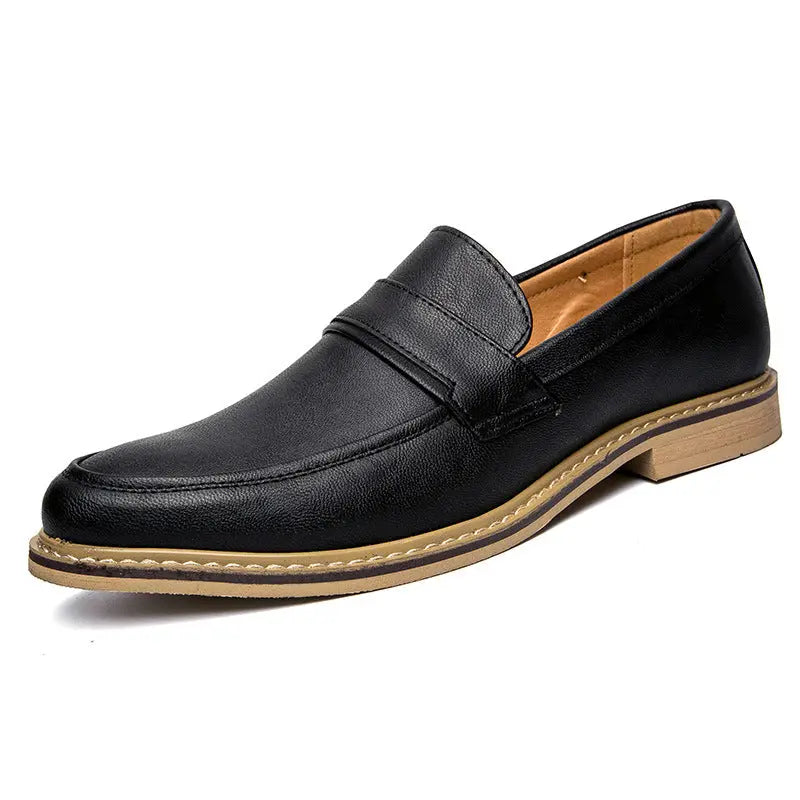 Autumn Men's Formal Leather Shoes, Business Leather Shoes, British Pointed Toe Cuffed Men's Leather Shoes TrenLux Wear