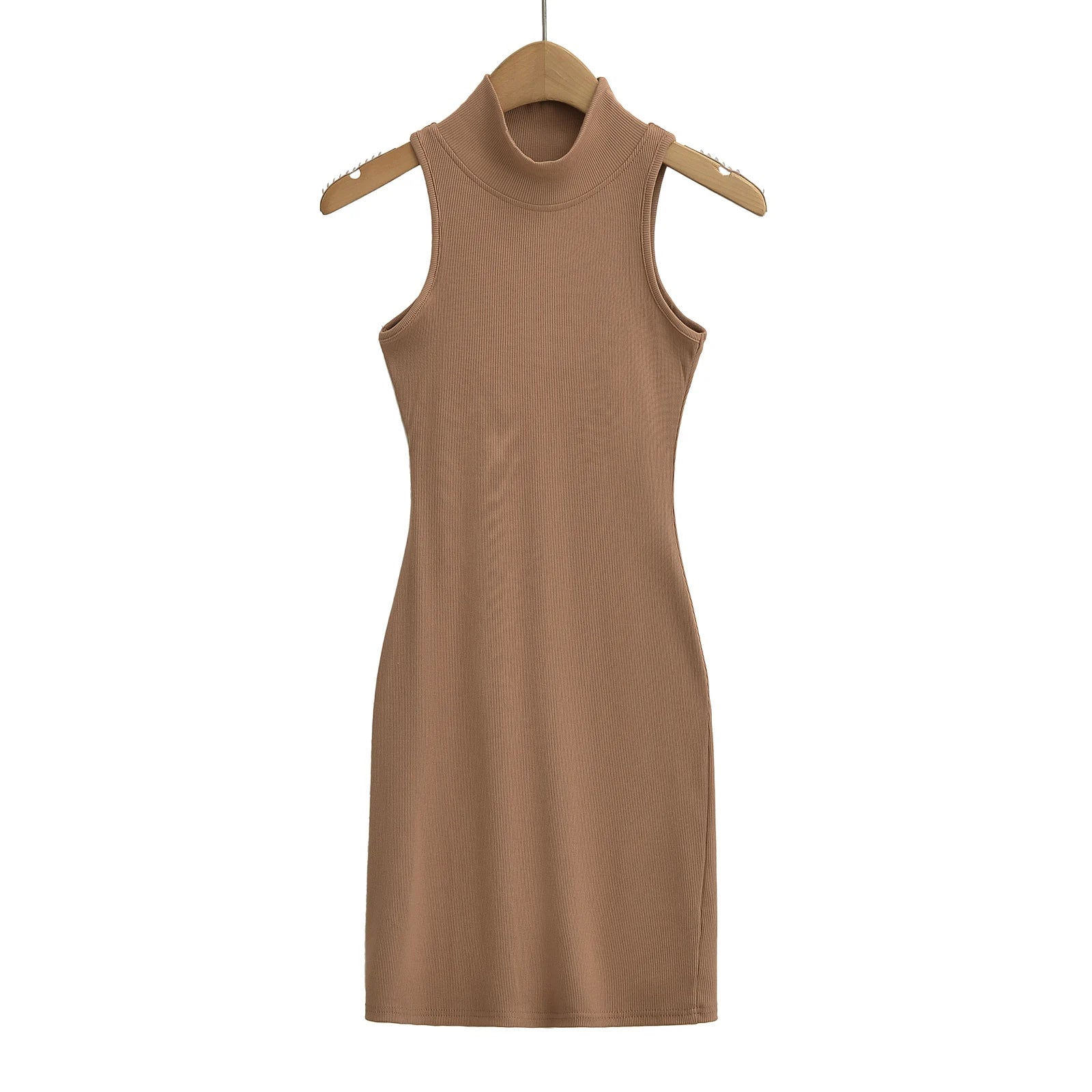 TrenLux Wear Women's Knit Turtleneck Bodycon Ankle-Length Maxi Dress