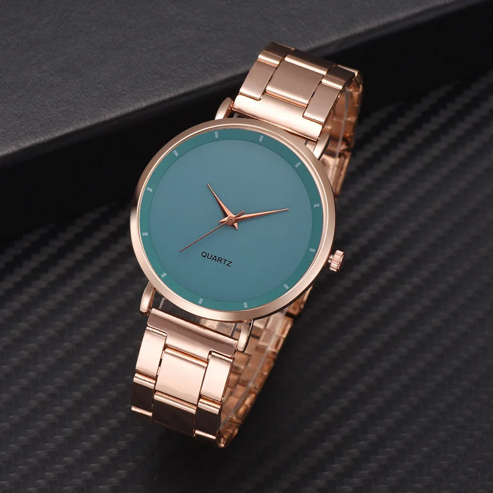 TrenLux Wear Women's Rose Gold Stainless Steel Fashion Business Quartz Wristwatch
